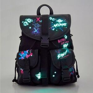 Arcane Graffiti Glow-In-The-Dark Slouch Mini Backpack